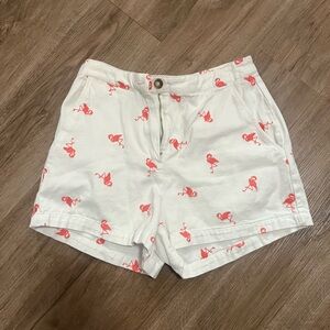 White Flamingo Print Women's Shorts